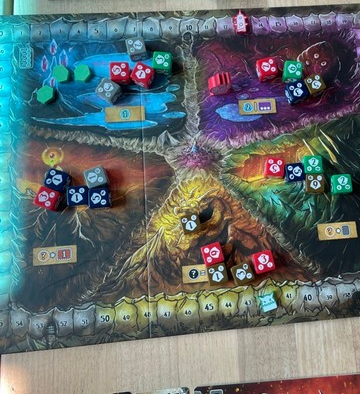 Shadow Kingdoms of Valeria - Main board with dice
